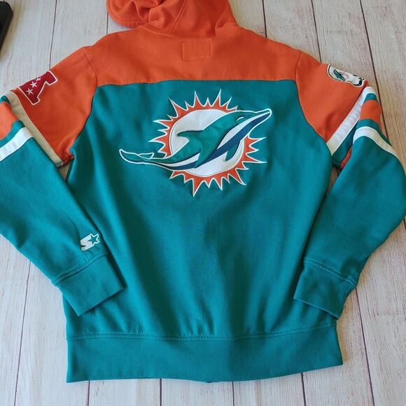 Starter NFL Aqua Miami Dolphins Extreme Full-Zip Hoodie Jacket sz M - Picture 4 of 8